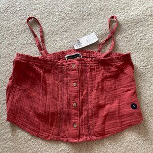 Abercrombie Orange-Red Cropped Tank, size Small